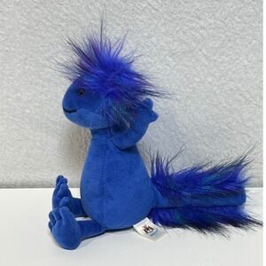 Jellycat Andie Axolotl Blue Purple Faux Fur Plush Toy Retired Amphibian 8"